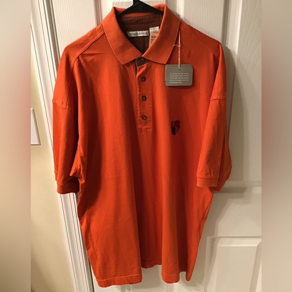 Vintage Y2K Claiborne Burnt Orange Polo XL Deadstock w/Tags - Picture 1 of 8